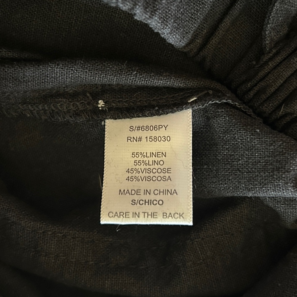 Love Tree Black Linen‎ Drawstring Jogger Pants, Size Small - Picture 8 of 9